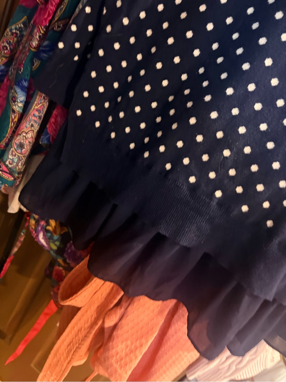 Chaps Navy Polka Dot Crewneck Sweater - Picture 3 of 4